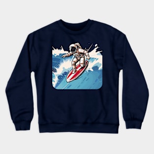 astronaut surfer Crewneck Sweatshirt